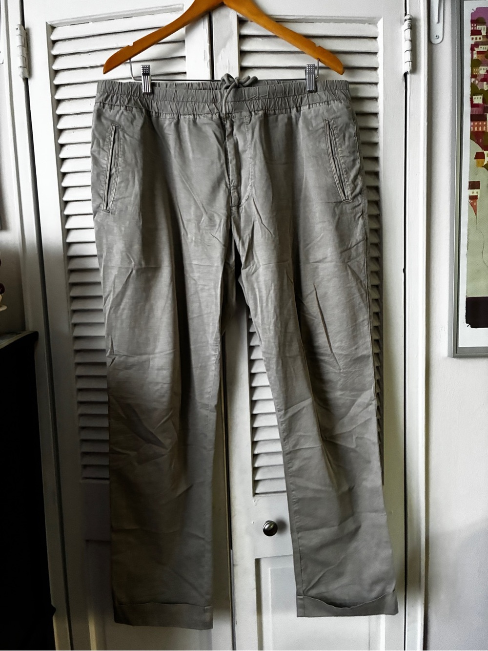 James Perse Men's Casual Drawstring Pants in Khaki